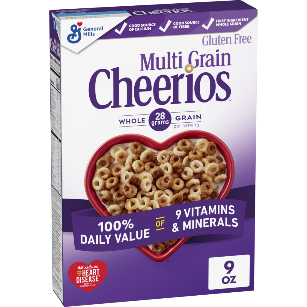 stock image of a box of General Mills Multi-grain Cheerios